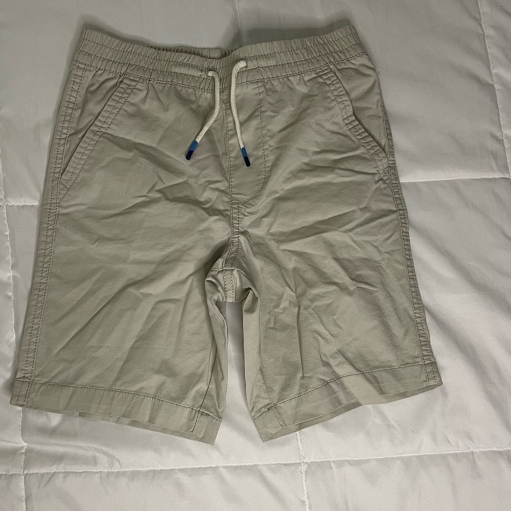 Boys Beige Casual Drawstring Shorts